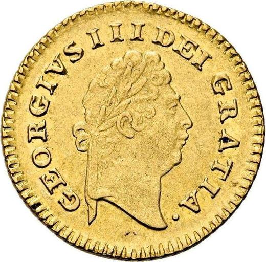 Аверс монеты - 1/3 гинеи 1798 года "Первый тип" - цена золотой монеты - Великобритания, Георг III