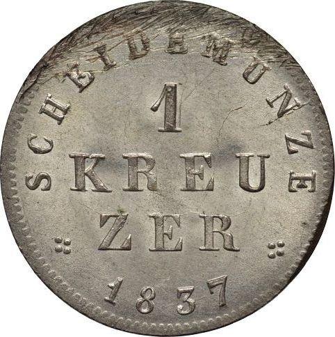 Reverse Kreuzer 1837 "Type 1834-1838" - Silver Coin Value - Hesse-Darmstadt, Louis II