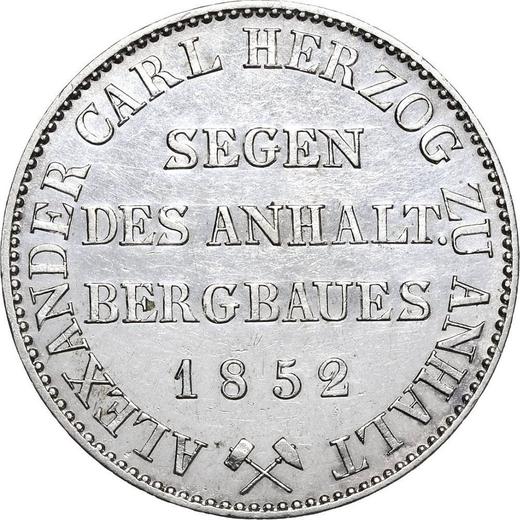 Reverse Thaler 1852 A - Silver Coin Value - Anhalt-Bernburg, Alexander Karl
