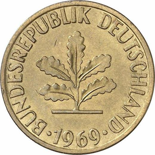 Reverse 5 Pfennig 1969 J - Coin Value - Germany, FRG