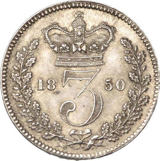 Reverso 3 peniques 1850 - valor de la moneda de plata - Gran Bretaña, Victoria