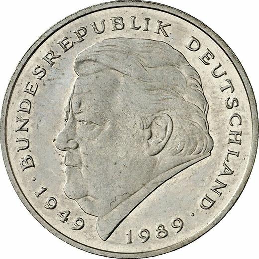 Avers 2 Mark 1991 G "Franz Josef Strauß" - Münze Wert - Deutschland, BRD