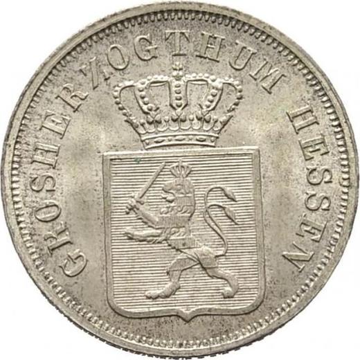 Avers 6 Kreuzer 1852 - Silbermünze Wert - Hessen-Darmstadt, Ludwig III