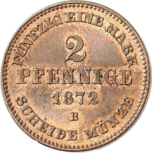 Revers 2 Pfennig 1872 B - Münze Wert - Mecklenburg-Strelitz, Friedrich Wilhelm