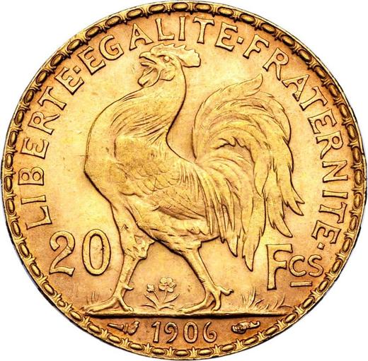 Reverse 20 Francs 1906 A "Type 1899-1906" - Gold Coin Value - France, Third Republic