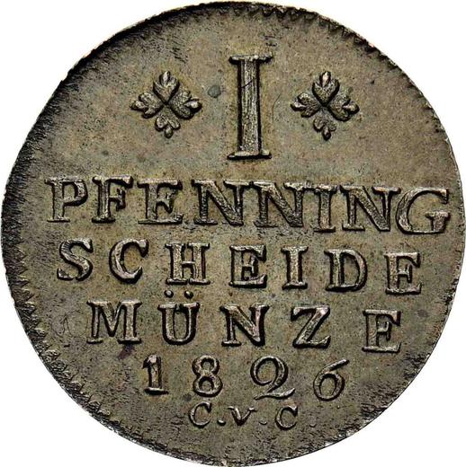 Reverse 1 Pfennig 1826 CvC -  Coin Value - Brunswick-Wolfenbüttel, Charles II