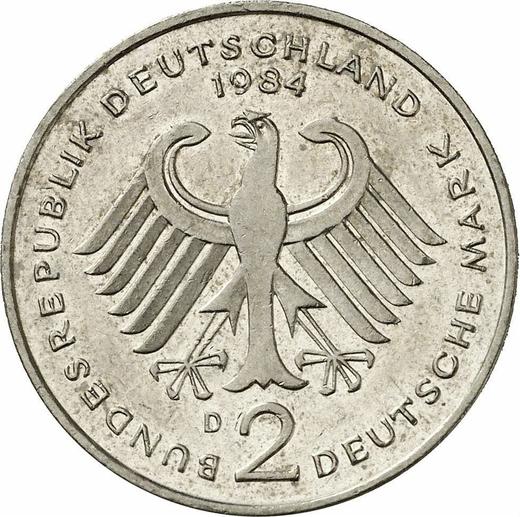 Revers 2 Mark 1984 D "Heuss" - Münze Wert - Deutschland, BRD
