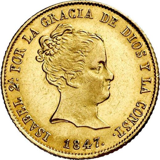 Obverse 80 Reales 1847 S RD - Gold Coin Value - Spain, Isabella II