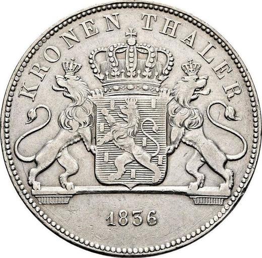 Reverse Thaler 1836 - Silver Coin Value - Nassau, William