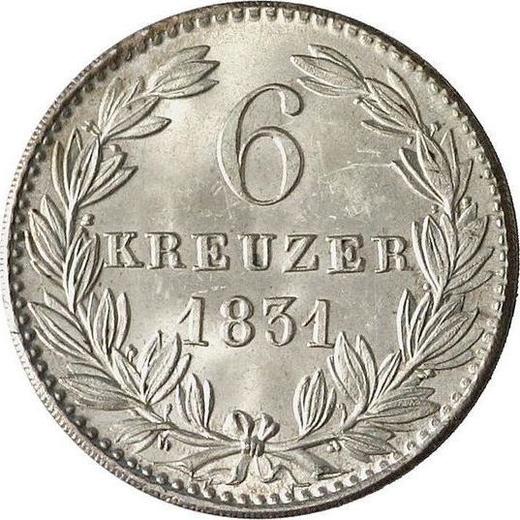 Reverse 6 Kreuzer 1831 - Silver Coin Value - Nassau, William