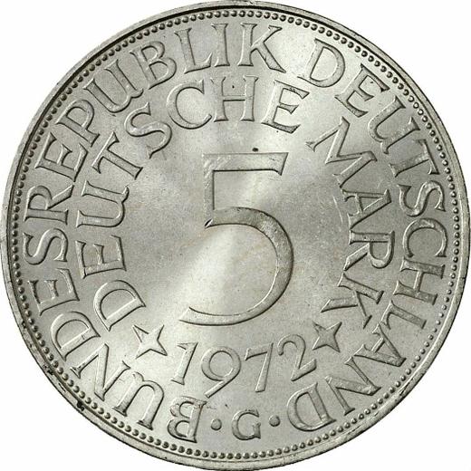 Avers 5 Mark 1972 G - Silbermünze Wert - Deutschland, BRD