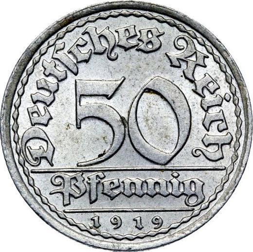 Obverse 50 Pfennig 1919 J -  Coin Value - Germany, Weimar Republic