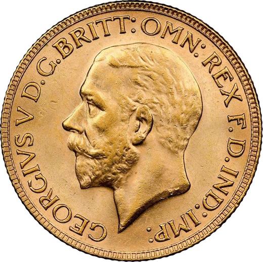 Obverse Sovereign 1930 P - Gold Coin Value - Australia, George V
