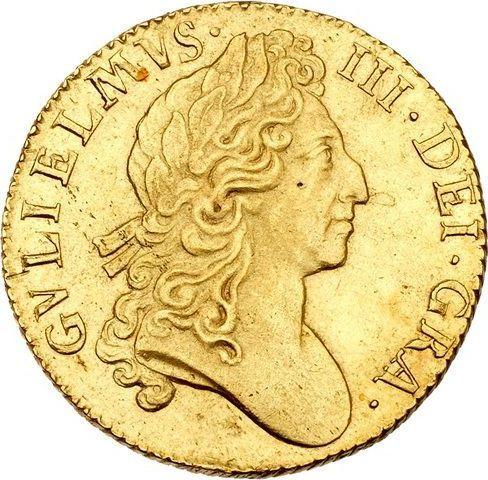 Obverse Guinea 1697 "Second laureate bust" - Gold Coin Value - United Kingdom, William III