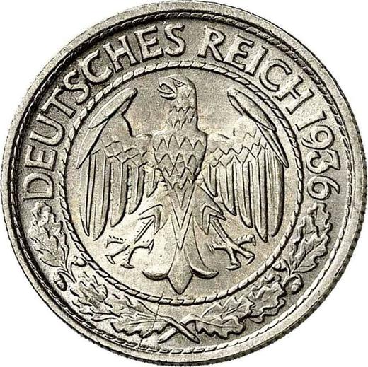 Obverse 50 Reichspfennig 1936 D - Coin Value - Germany, Weimar Republic