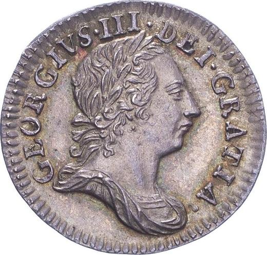 Anverso 3 peniques 1765 - valor de la moneda de plata - Gran Bretaña, Jorge III