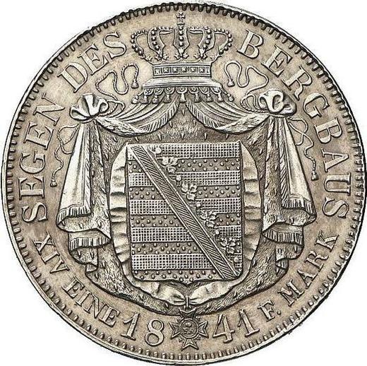 Reverse Thaler 1841 G "Mining" - Silver Coin Value - Saxony-Albertine, Frederick Augustus II