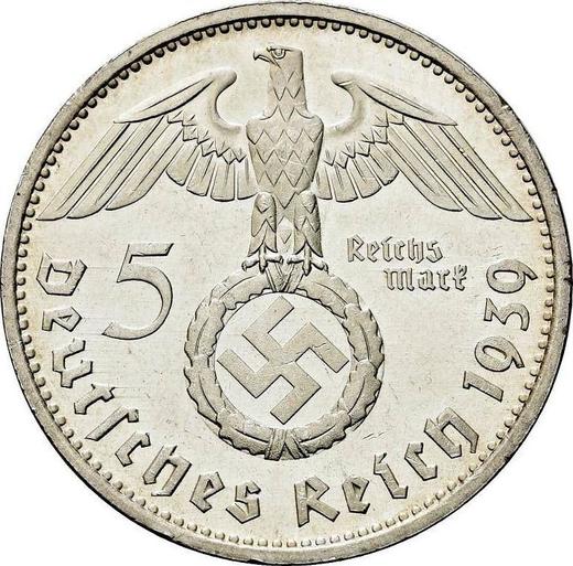 Reverse 5 Reichsmark 1939 D "Type 1936-1939" - Silver Coin Value - Germany, Third Reich