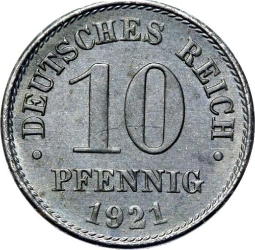 Obverse 10 Pfennig 1921 A "Type 1916-1922" - Coin Value - Germany, German Empire