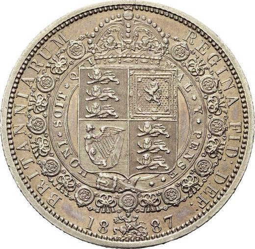 Реверс монеты - 1/2 кроны (Полукрона) 1887 года JEB "Юбилейный портрет" - цена серебряной монеты - Великобритания, Виктория