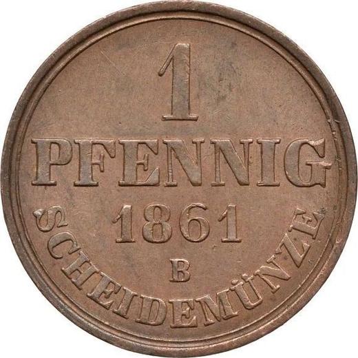 Reverse 1 Pfennig 1861 B - Coin Value - Hanover, George V