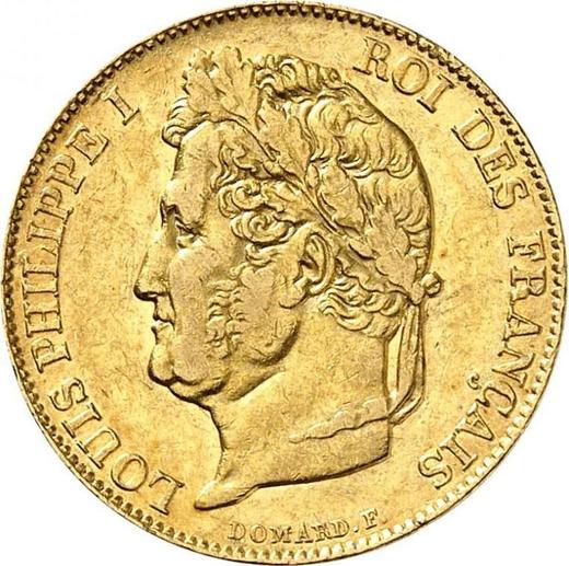Obverse 20 Francs 1842 W "Type 1832-1848" - Gold Coin Value - France, Louis Philippe I