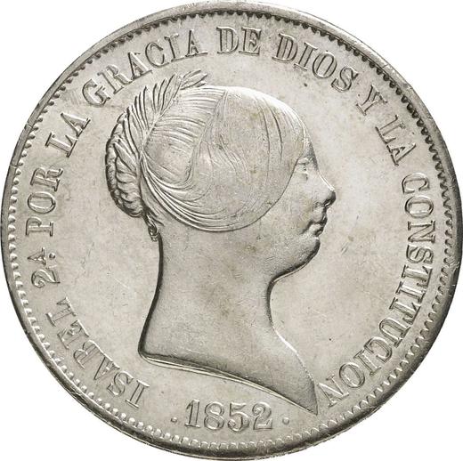 Obverse 20 Reales 1852 8-pointed star - Silver Coin Value - Spain, Isabella II