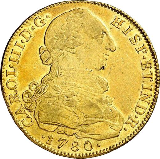 Obverse 8 Escudos 1780 NR JJ - Gold Coin Value - Colombia, Charles III