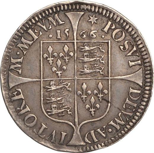 Reverse Sixpence 1566 "Milled coinage" Adorned dress - Silver Coin Value - United Kingdom, Elizabeth I
