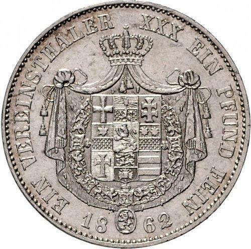 Reverse Thaler 1862 - Silver Coin Value - Hesse-Cassel, Frederick William I