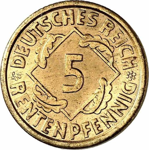Obverse 5 Rentenpfennig 1923 G -  Coin Value - Germany, Weimar Republic