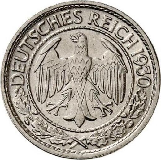 Obverse 50 Reichspfennig 1930 J - Coin Value - Germany, Weimar Republic