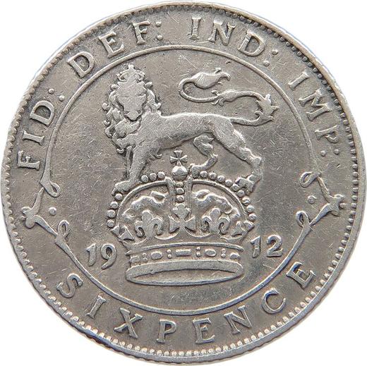 Reverse Sixpence 1912 - Silver Coin Value - United Kingdom, George V