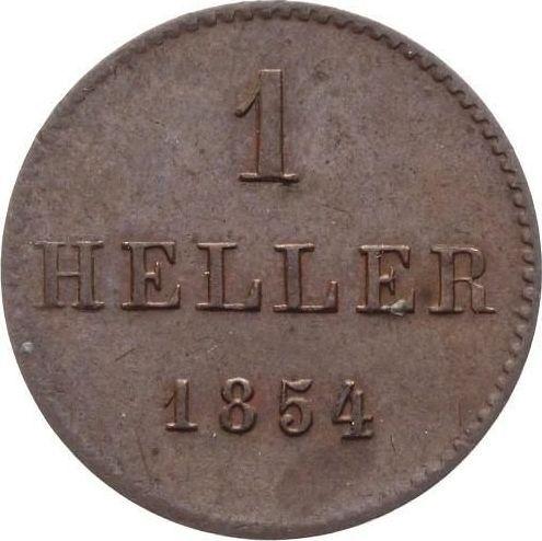 Реверс монеты - 1 гелер 1854 года - цена  монеты - Франкфурт-на-Майне, Вольный город
