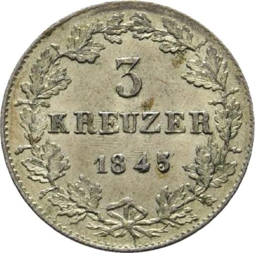 Reverse 3 Kreuzer 1845 - Silver Coin Value - Nassau, Adolphe