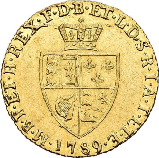 Реверс монеты - 1/2 гинеи 1789 года "Лопата" - цена золотой монеты - Великобритания, Георг III