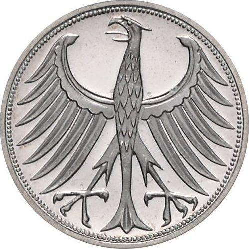 Reverse 5 Mark 1956 G - Silver Coin Value - Germany, FRG