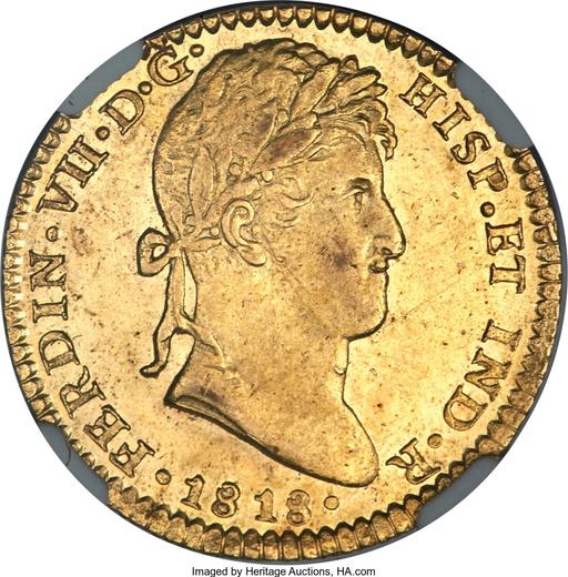 Avers 2 Escudos 1818 Mo JJ - Goldmünze Wert - Mexiko, Ferdinand VII