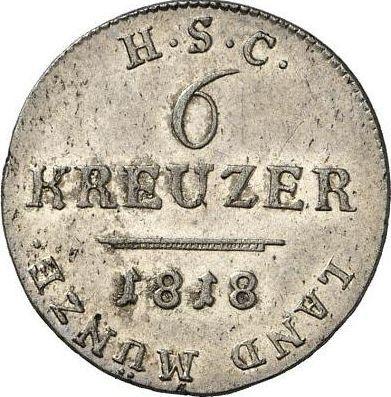 Reverse 6 Kreuzer 1818 S H.S.C. - Silver Coin Value - Saxe-Coburg-Saalfeld, Ernest I