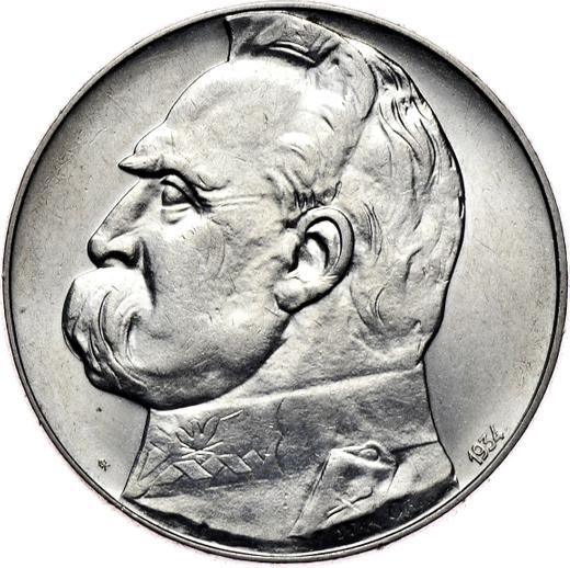 Reverse 10 Zlotych 1934 "Jozef Pilsudski" Rifle Corps - Silver Coin Value - Poland, II Republic