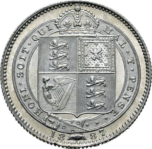 Reverse Shilling 1887 JEB "Small Jubilee Head" - Silver Coin Value - United Kingdom, Victoria