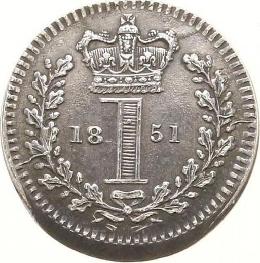 Revers 1 Penny 1851 "Typ 1838-1887" - Silbermünze Wert - Großbritannien, Victoria