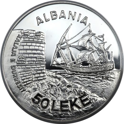 Obverse Pattern 50 Lekë 1986 "Durazzo Seaport" Palladium - Palladium Coin Value - Albania, People's Republic
