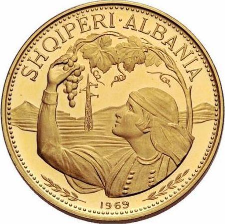 Obverse 100 Lekë 1969 "Peasant Girl" - Gold Coin Value - Albania, People's Republic