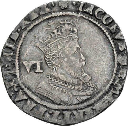 Obverse Sixpence 1606 "Fourth bust" - Silver Coin Value - United Kingdom, James I