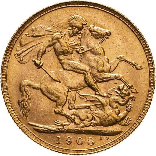 Revers Sovereign 1908 P - Goldmünze Wert - Australien, Eduard VII