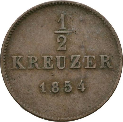 Rewers monety - 1/2 krajcara 1854 "Typ 1840-1856" - cena  monety - Wirtembergia, Wilhelm I