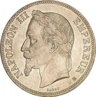 Obverse 5 Francs 1867 BB "Type 1861-1870" - Silver Coin Value - France, Napoleon III