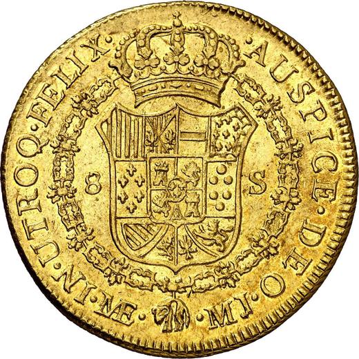 Reverse 8 Escudos 1778 MJ - Gold Coin Value - Peru, Charles III