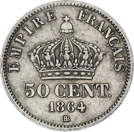 Reverse 50 Centimes 1864 BB "Type 1864-1869" - Silver Coin Value - France, Napoleon III
